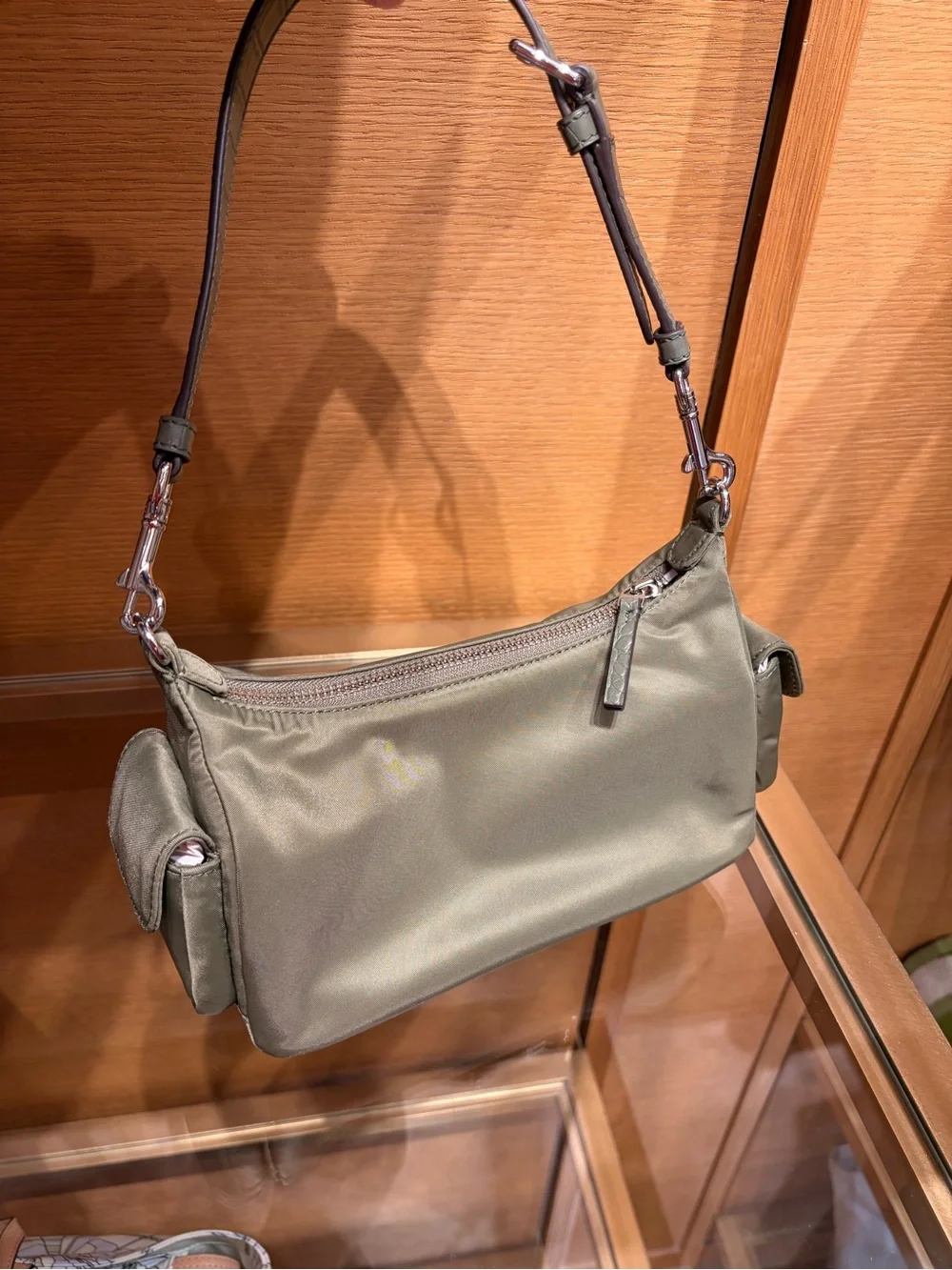Tory Burch Green Khaki Nylon mixed materials mini Shoulder Bag new with tag
